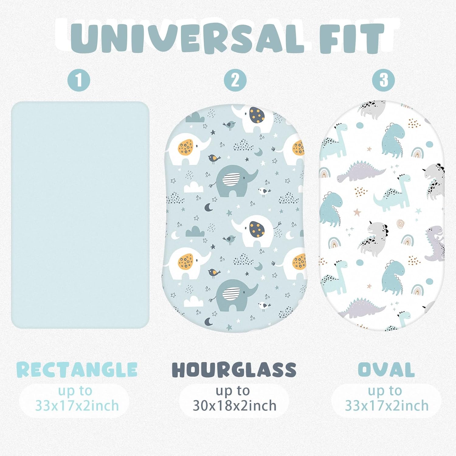 Juego de 4 sábanas suaves para moisés de bebé, niños y niñas, de algodón suave, funda de moisés de animales, funda segura y cómoda para moisés