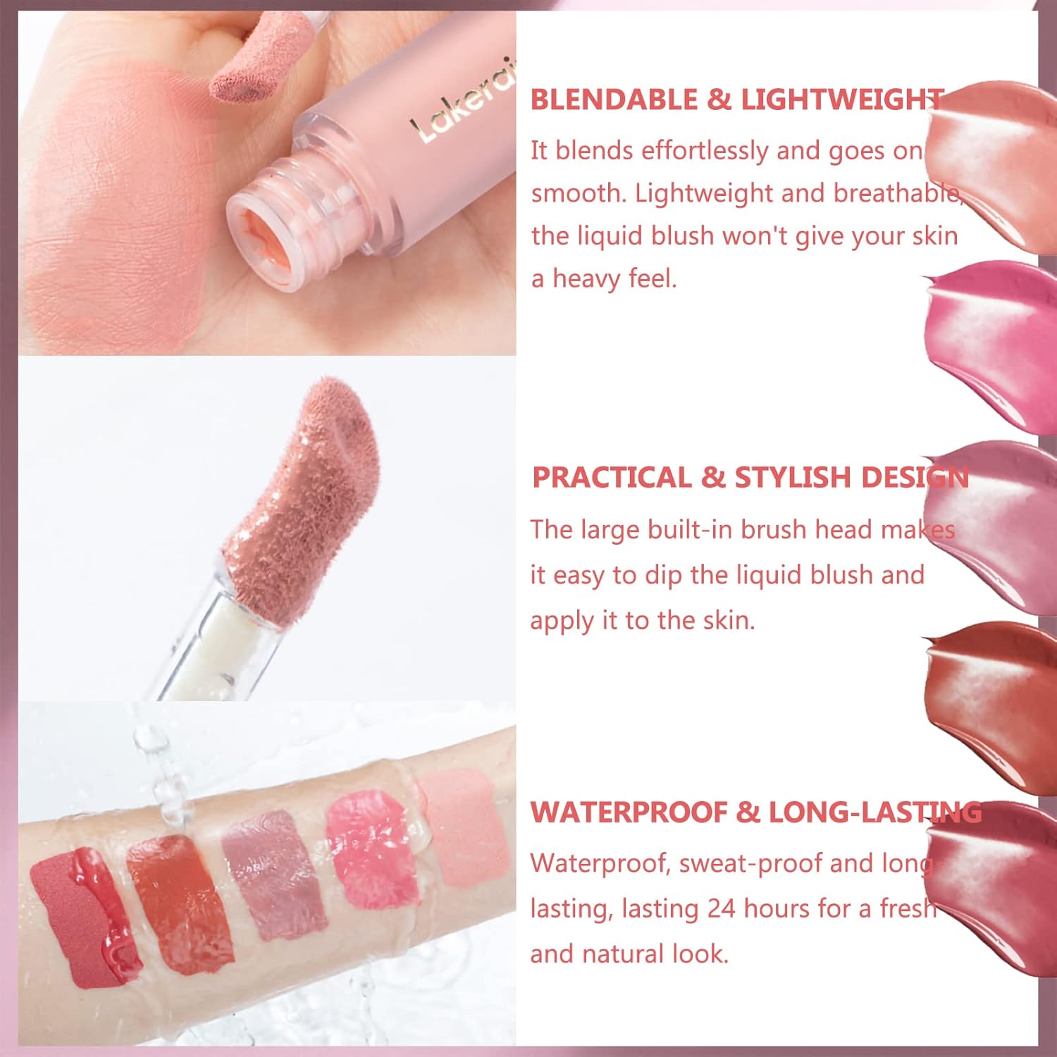 Maquillaje líquido en crema, textura de terciopelo suave mate, rubor líquido para mejillas, ligero, duradero, impermeable, acabado húmedo, tinte de