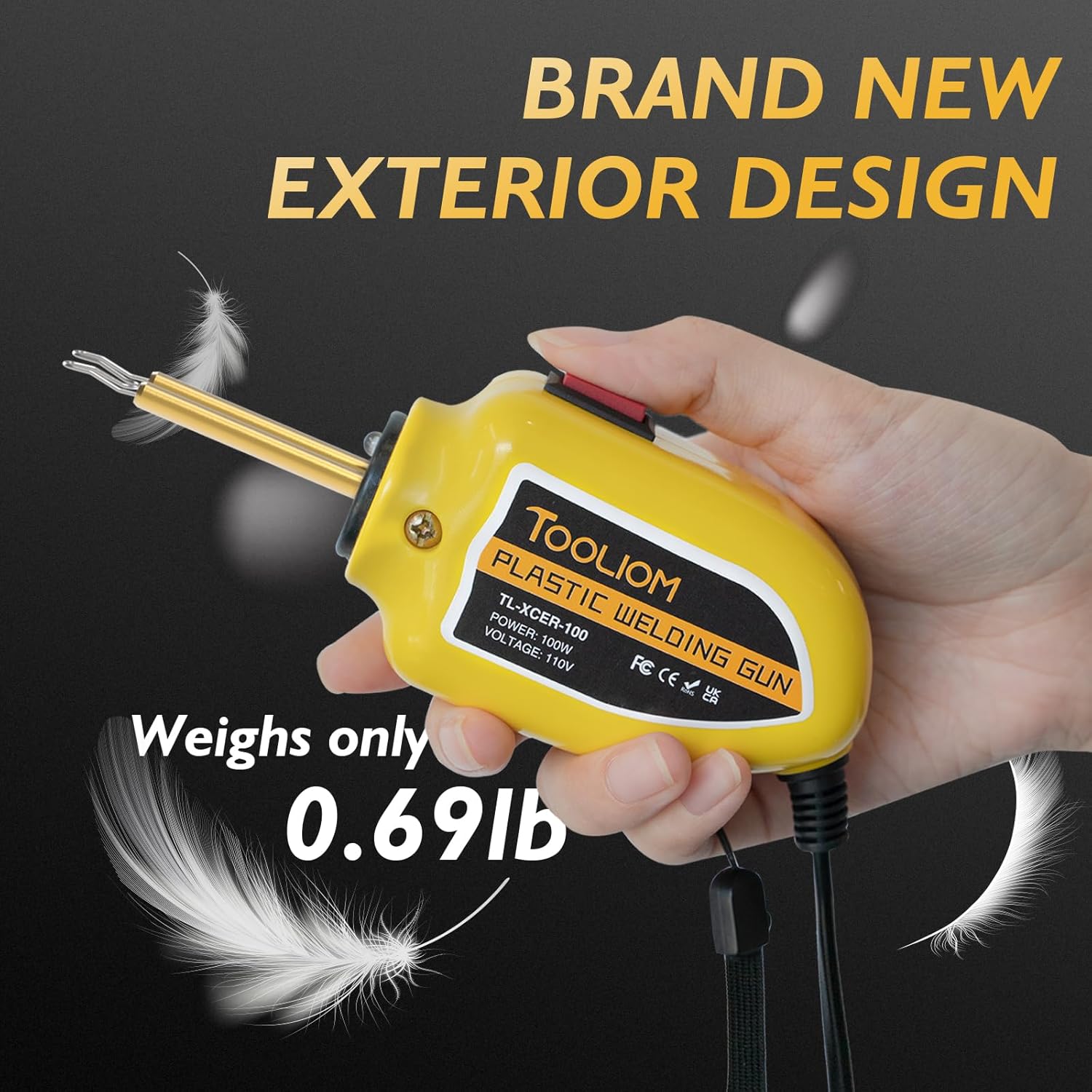 TOOLIOM Kit de reparación de plástico portátil de 100 W, soldador de plástico de 100 W, kit de soldadura de plástico de 110 V con 200 grapas de