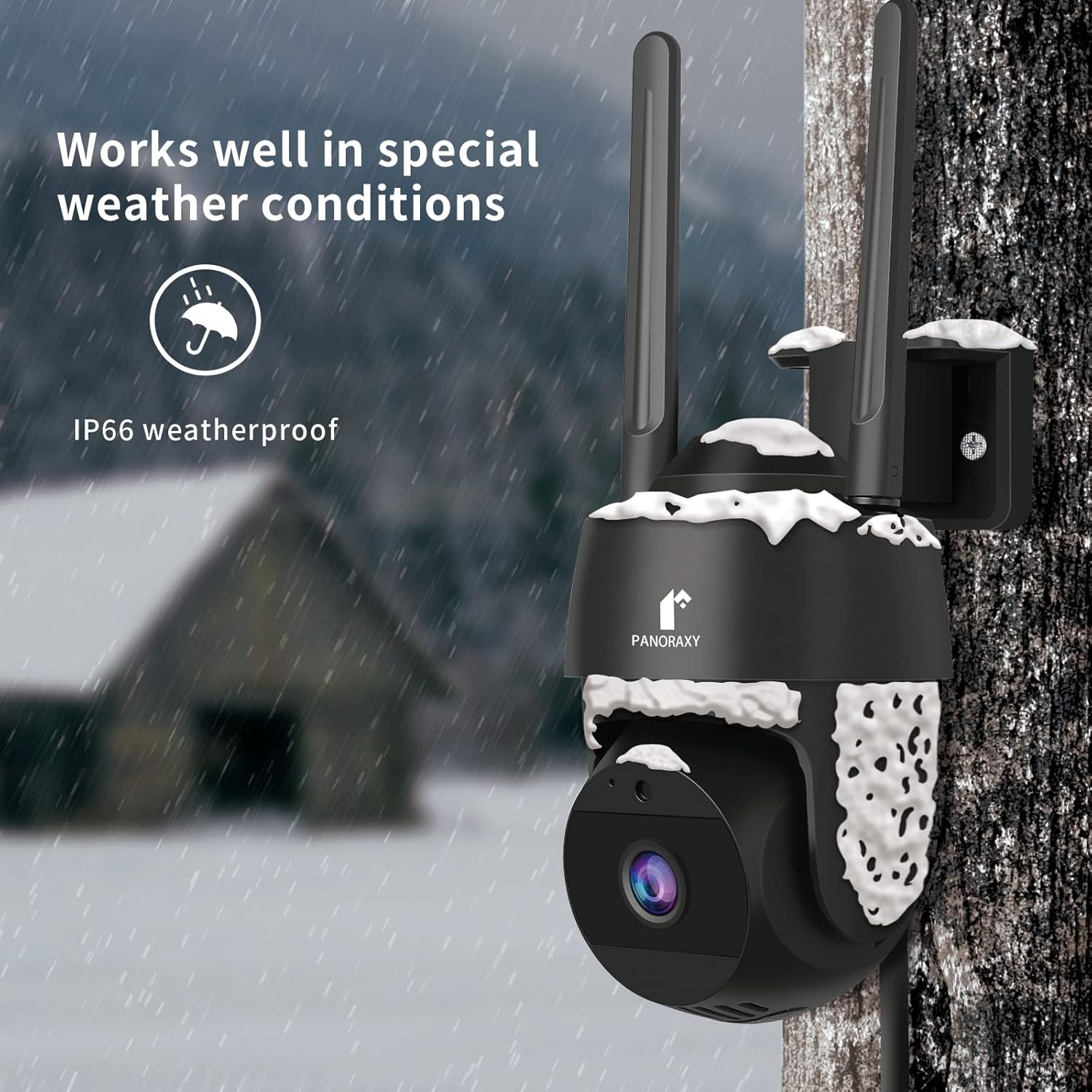Cámaras de seguridad para exteriores 3K 5MP  Detección de movimiento AI y sirena, vista de 360 PTZ, IP66, seguimiento automático, conversación de 2