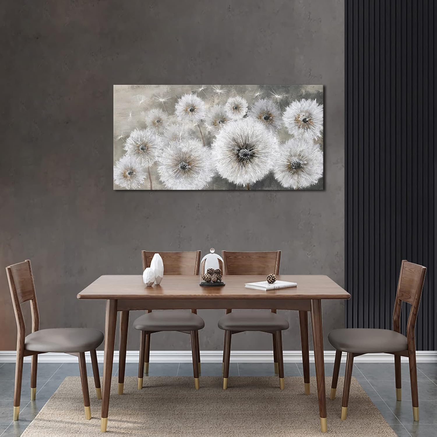 Pogusmavi Arte de pared para sala de estar, pinturas murales  Decoración de pared de comedor, arte de pared grande para dormitorio24 x 48 pulgadas,