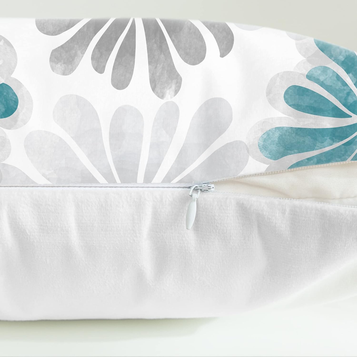 CaliTime Juego de 2 fundas de almohada decorativas de vellón de dos tonos con flores florecientes para sofá, cama, decoración de casa rural, 16 x 16