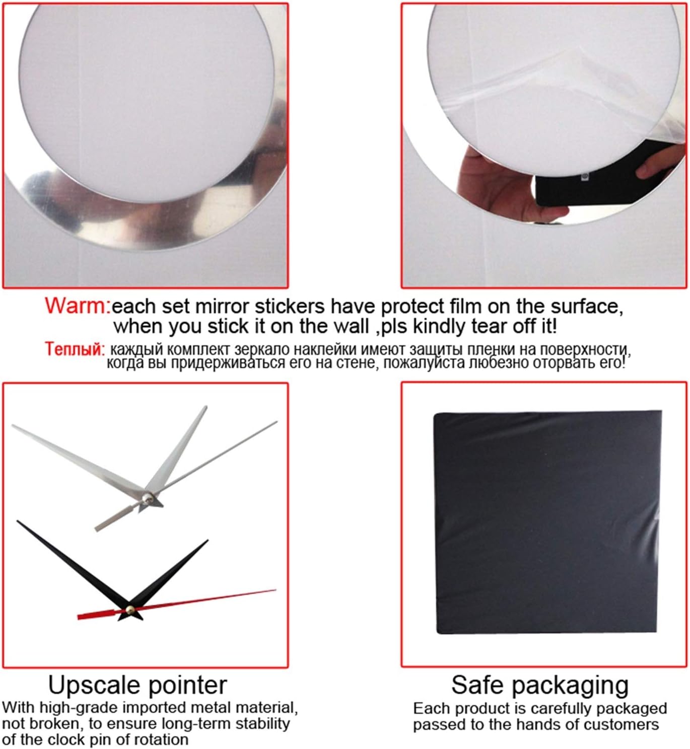 Reloj de pared MANHONG Decoración Nuevo Reloj de pared Reloj de cuarzo Gran Decoración DIY Reloj Acrílico Espejo Moderno De Pared 3D Pegatina Sala