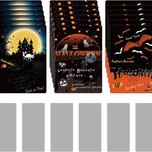 18 tarjetas rascadoras para niños y adultos, 3 divertidos diseños de Halloween, tarjetas de lotería de actividades de calabaza, fantasma y monstruo, 18 tarjetas rascadoras para niños y adultos, 3 divertidos diseños de Halloween, tarjetas de lotería de actividades de calabaza, fantasma y monstruo,