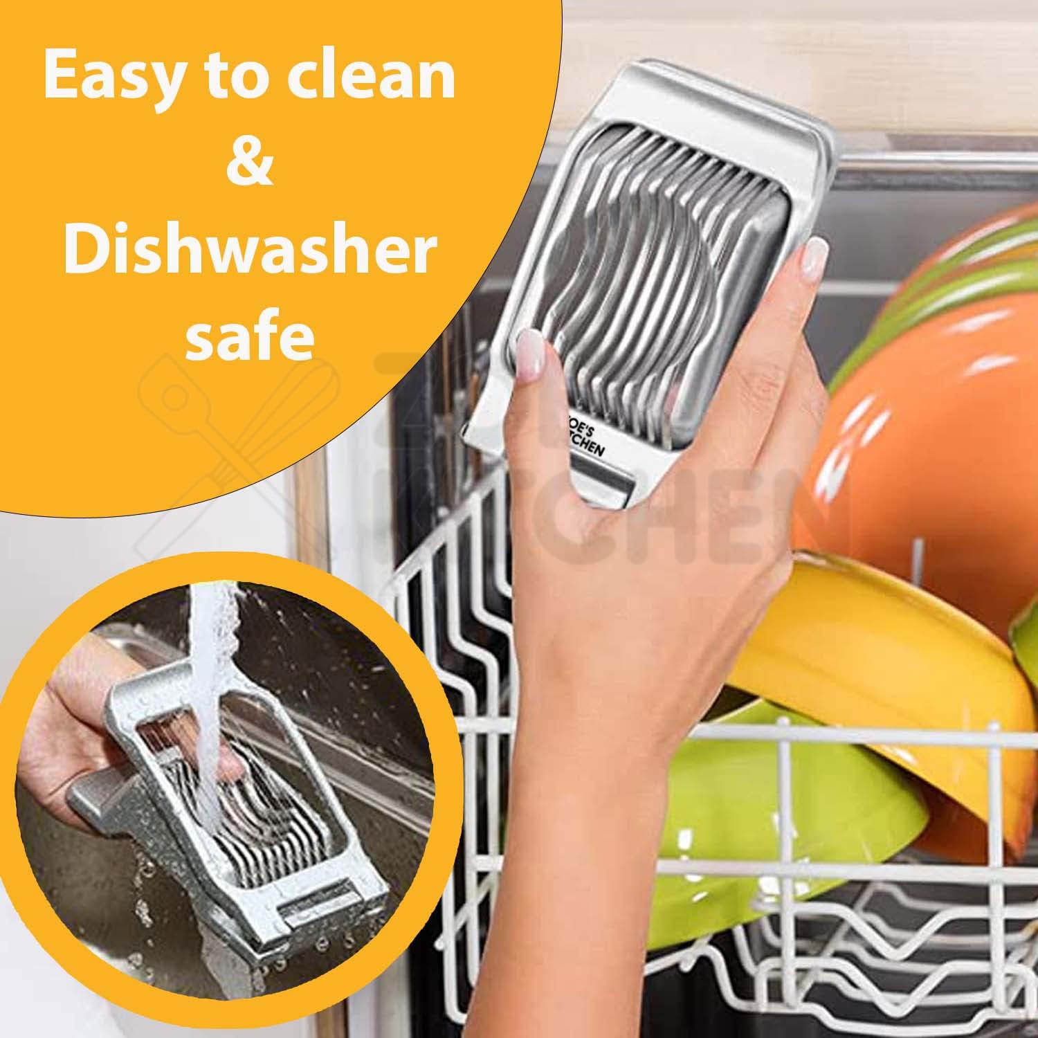 Zoe’s Kitchen Good Grip – Cortador de huevos duros para huevos duros, cortador de huevos de aluminio grande profesional de alta resistencia con