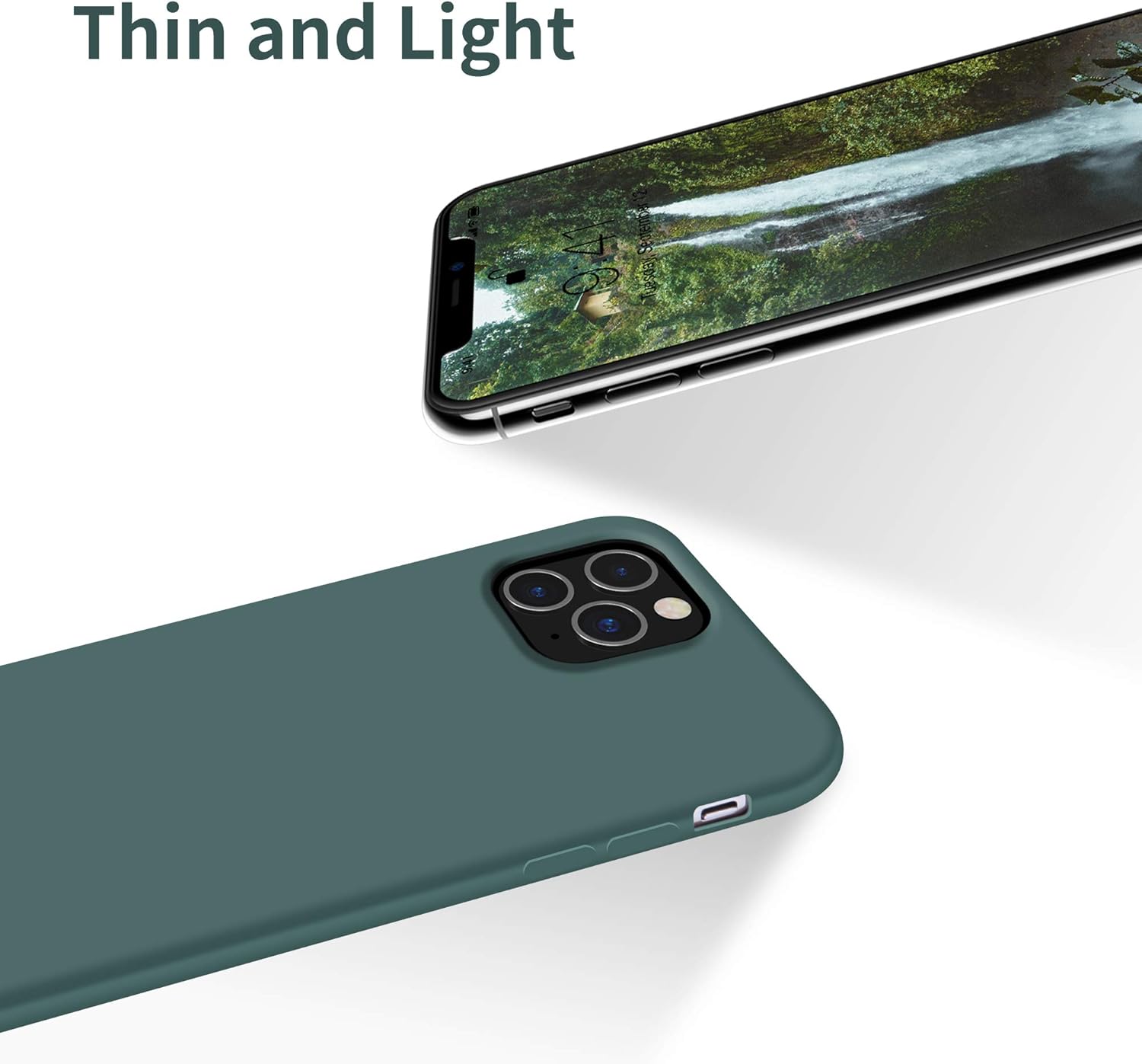 OTOFLY Funda para iPhone 11 Pro, ultra delgada, funda de gel de silicona líquida con protección de cuerpo completo, antiarañazos, a prueba de