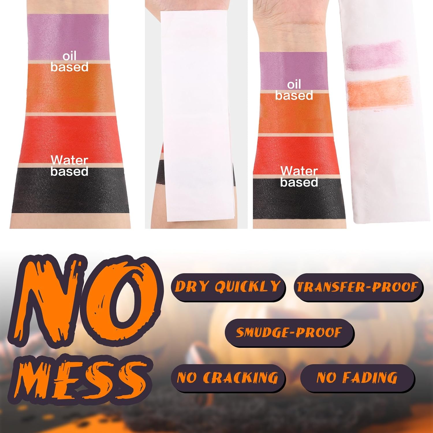 BOBISUKA Alabastro – Barra de pintura blanca para la cara y el cuerpo con ojos blancos para deportes, kit de pintura facial a base de agua,