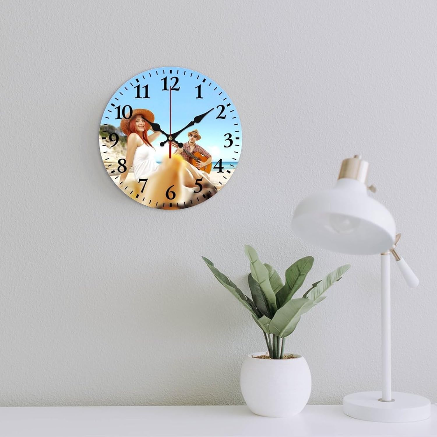 Reloj de pared de madera, reloj de pared personalizado con foto, reloj de pared personalizado, silencioso, sin tictac, relojes de pared de diseño