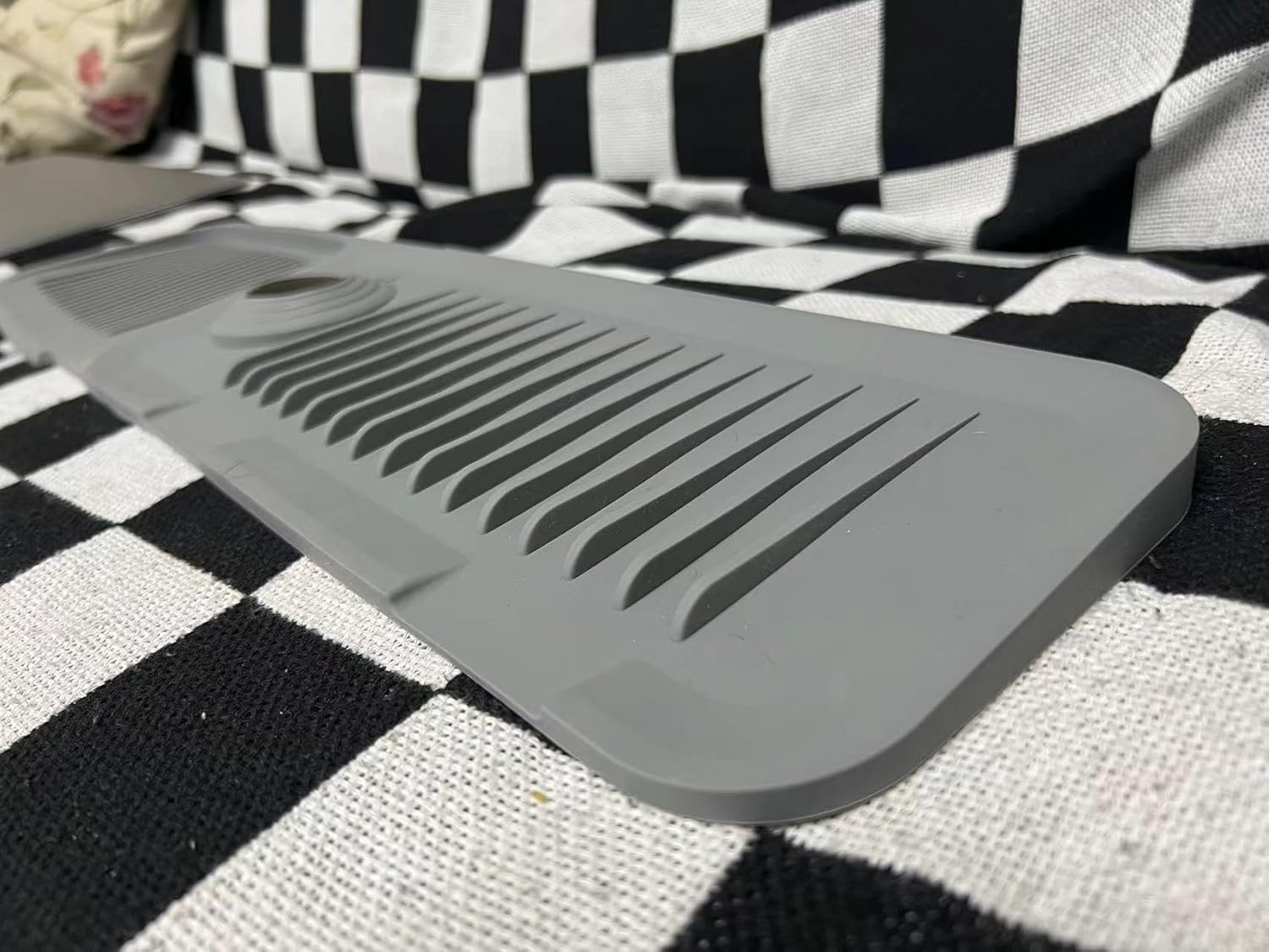 Tapete de silicona para grifo (24 x 5.5 pulgadas), tapete para fregadero, bandeja para atrapar goteo, tapete para atrapar grifos, alfombrilla