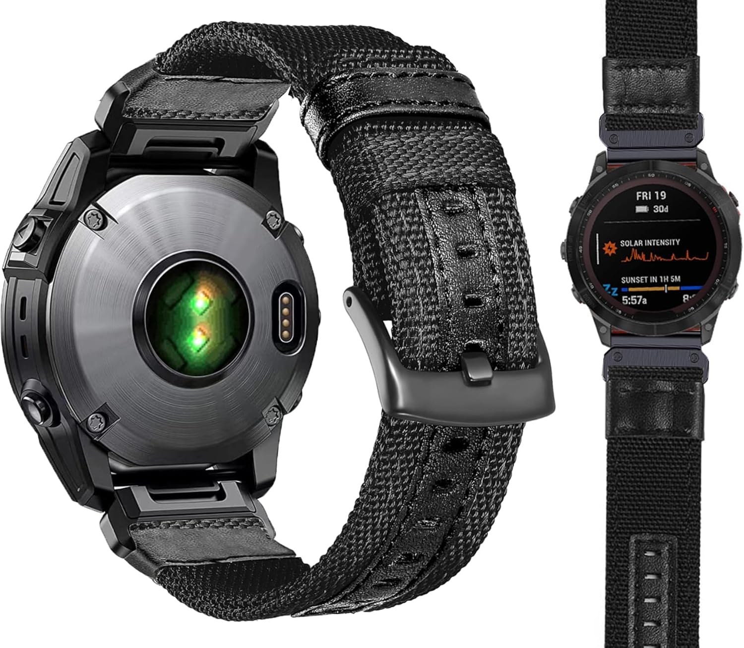 Olytop for Fenix 6 ProFenix 6Fenix 7Fenix 5 Watch Bands, 22mm Quick Easy Fit Military Nylon Strap for Epix Gen 2InstinctFenix 5 PlusForerunner