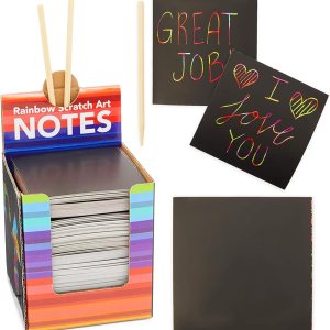 Bright Creations Notas para raspar arcoíris con 2 lápices de madera (3.5 pulgadas, 300 hojas) Bright Creations Notas para raspar arcoíris con 2 lápices de madera (3.5 pulgadas, 300 hojas)