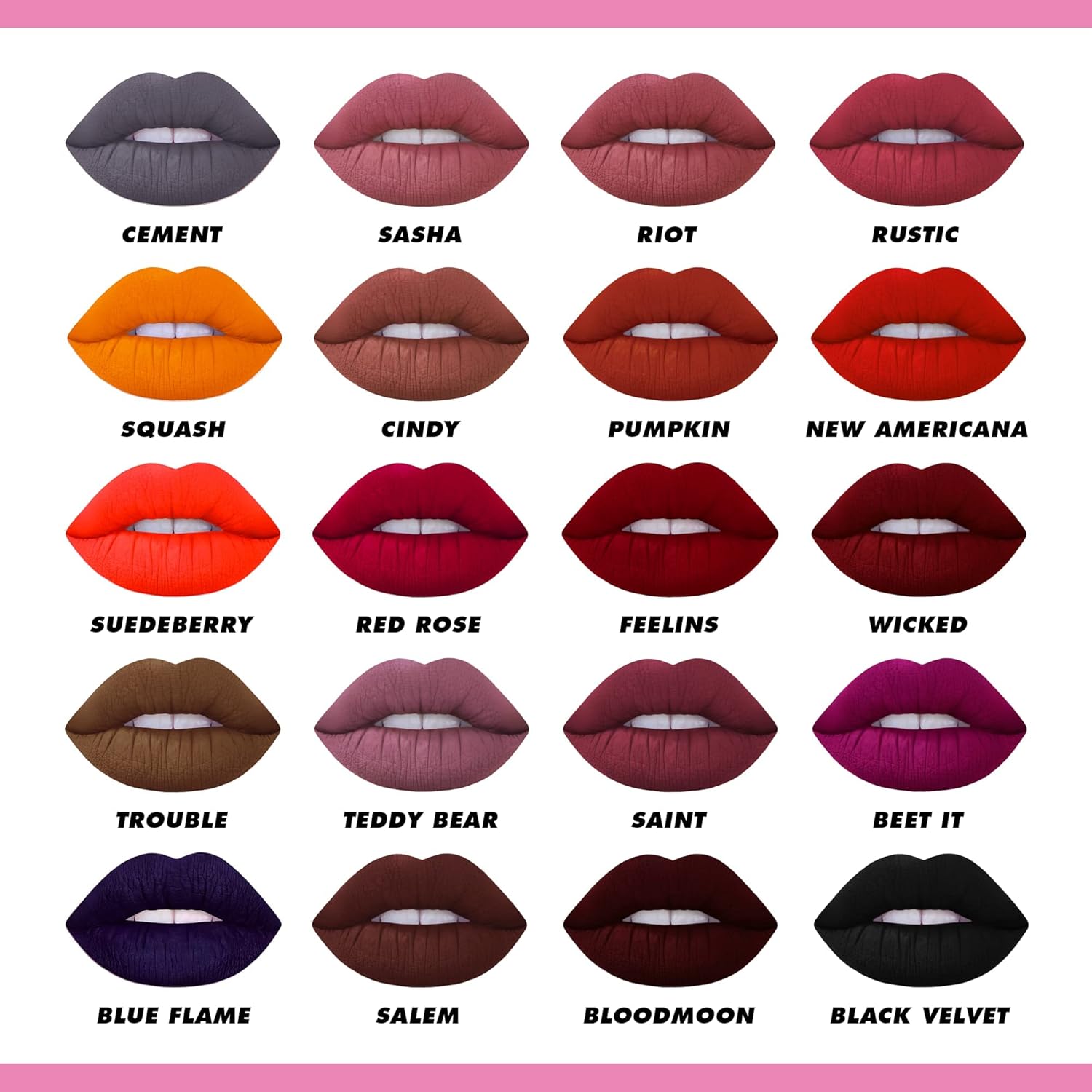 Lime Crime Liquid Matte Lipstick Juego de regalo de 5 piezas, Velvetines Vault Volumen 1  Tonos atrevidos y de larga duración y forro de labios