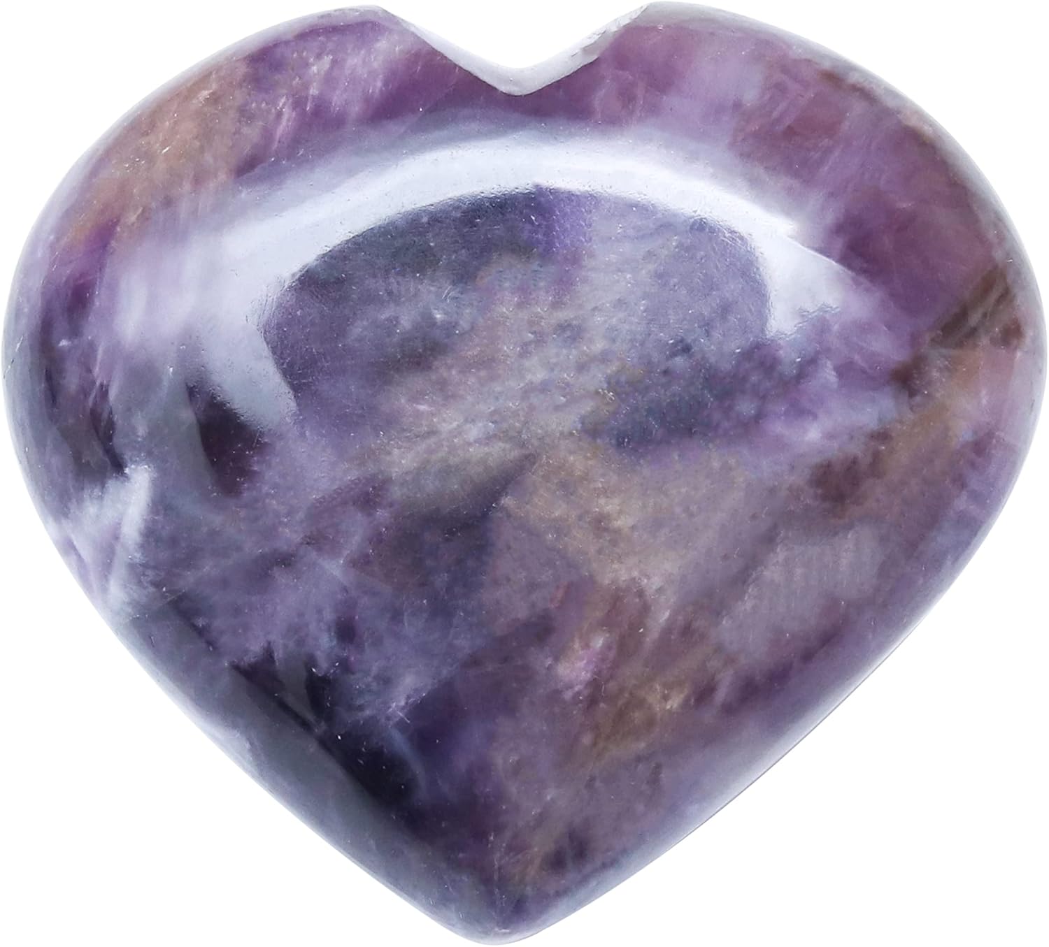 ZAICUS Piedra de corazón pulida amatista de 1.969 in, piedras de amor de corazón de bolsillo curativo de palma de cristal para colección de ropa,