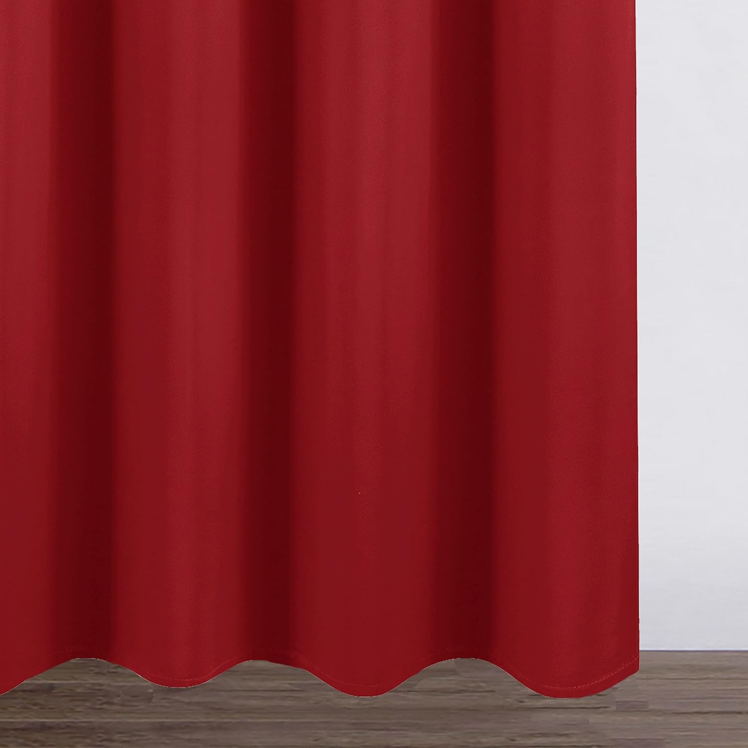 LEMOMO Cortinas opacas de 52 x 84 pulgadas, juego de 2 paneles de cortinas rojas brillantes con aislamiento térmico para oscurecer la habitación