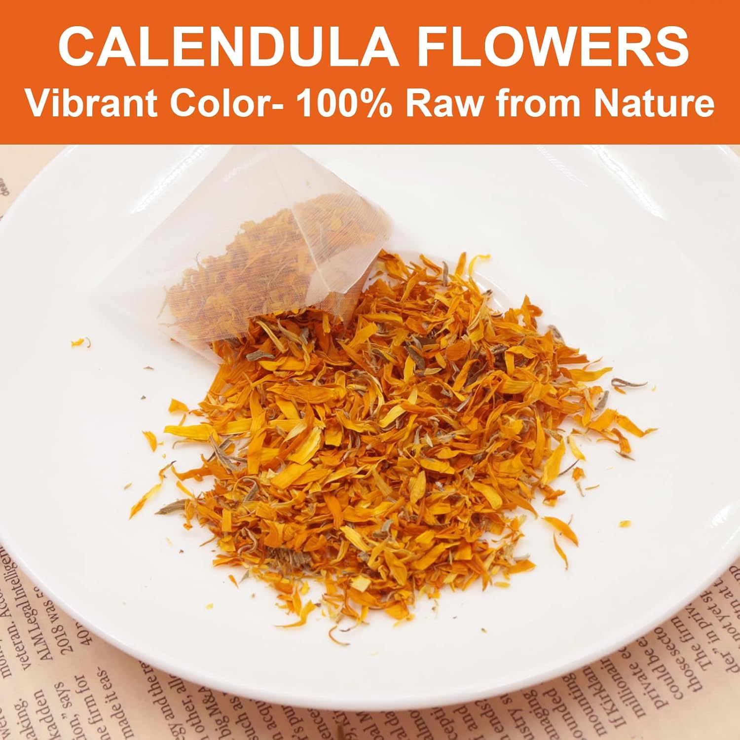 FullChea – Té de flores de caléndula secas, 30 bolsitas de té, 0.05 ozbolsa – Té de caléndula premium para la salud de la piel y el bienestar – Sin