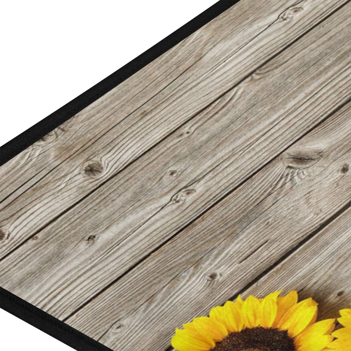 Sunflowers On Board Design Non-Slip Soft Kitchen Mats Bath Rug Runner Doormats Carpet for Home Decor, 39″ X 20″