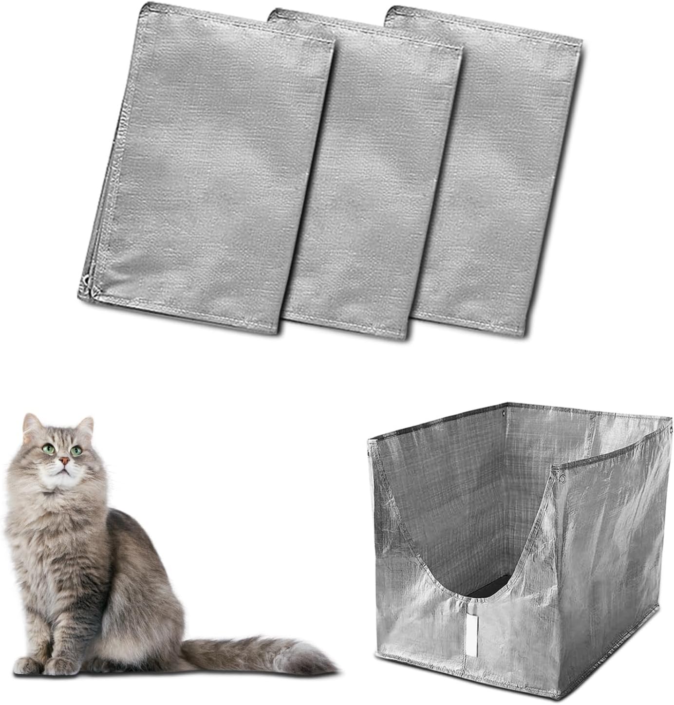 Luxrise Liner F – Caja de arena con tapa Modkat – Revestimientos reutilizables para caja de arena abatible – Liner F para caja de arena para gatos