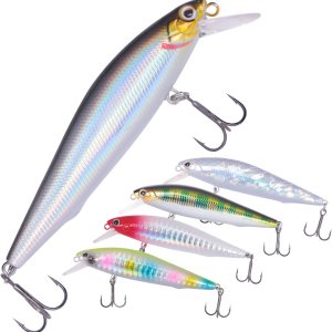 Señuelos de pesca de lubina, cebos duros, pequeños pececillos que hunden, jerkbaits para lubina, cuerpo duro, juego de señuelos Señuelos de pesca de lubina, cebos duros, pequeños pececillos que hunden, jerkbaits para lubina, cuerpo duro, juego de señuelos