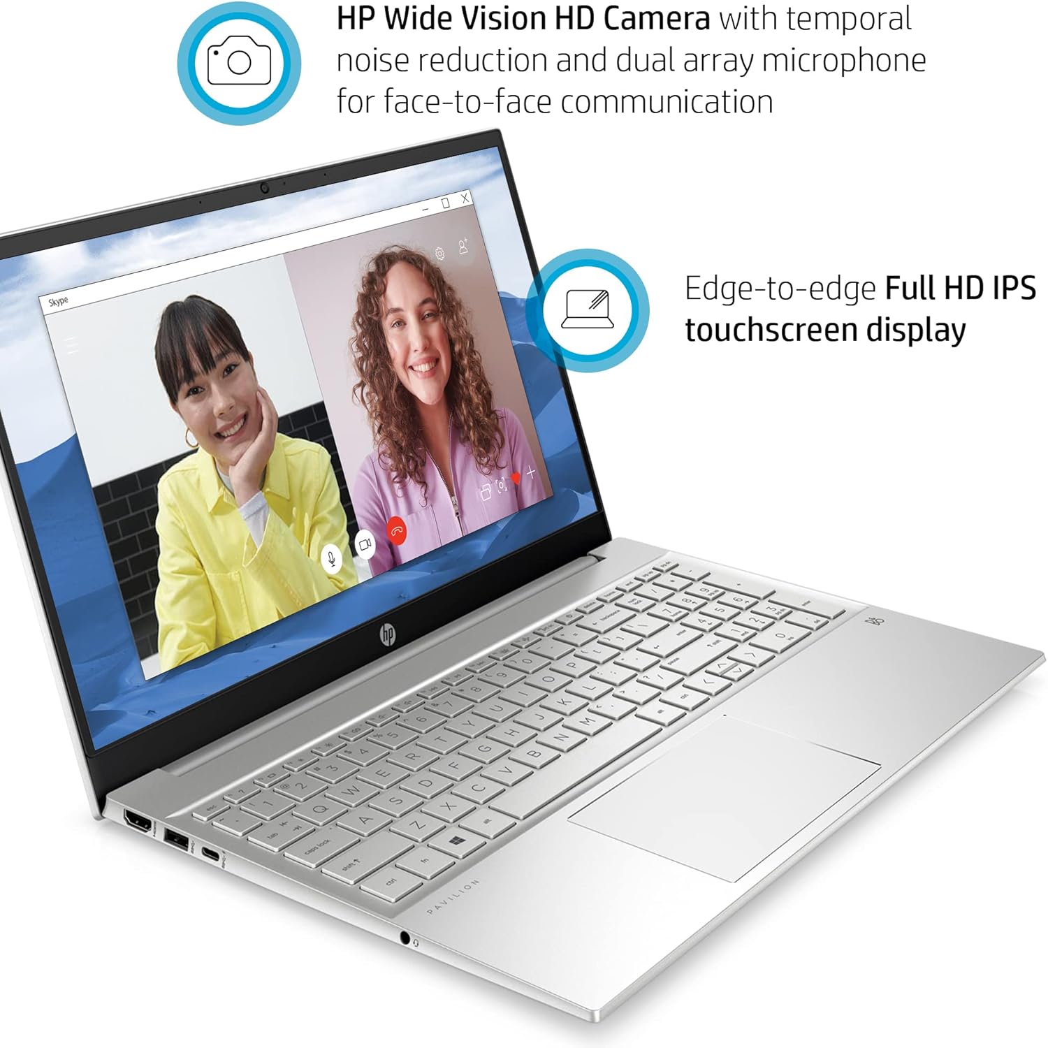 HP Laptop Pavilion Business 2023, pantalla táctil FHD de 15.6 pulgadas, Intel Core i7-1355U de 13 generación, 16 GB de RAM, SSD de 512 GB, lector