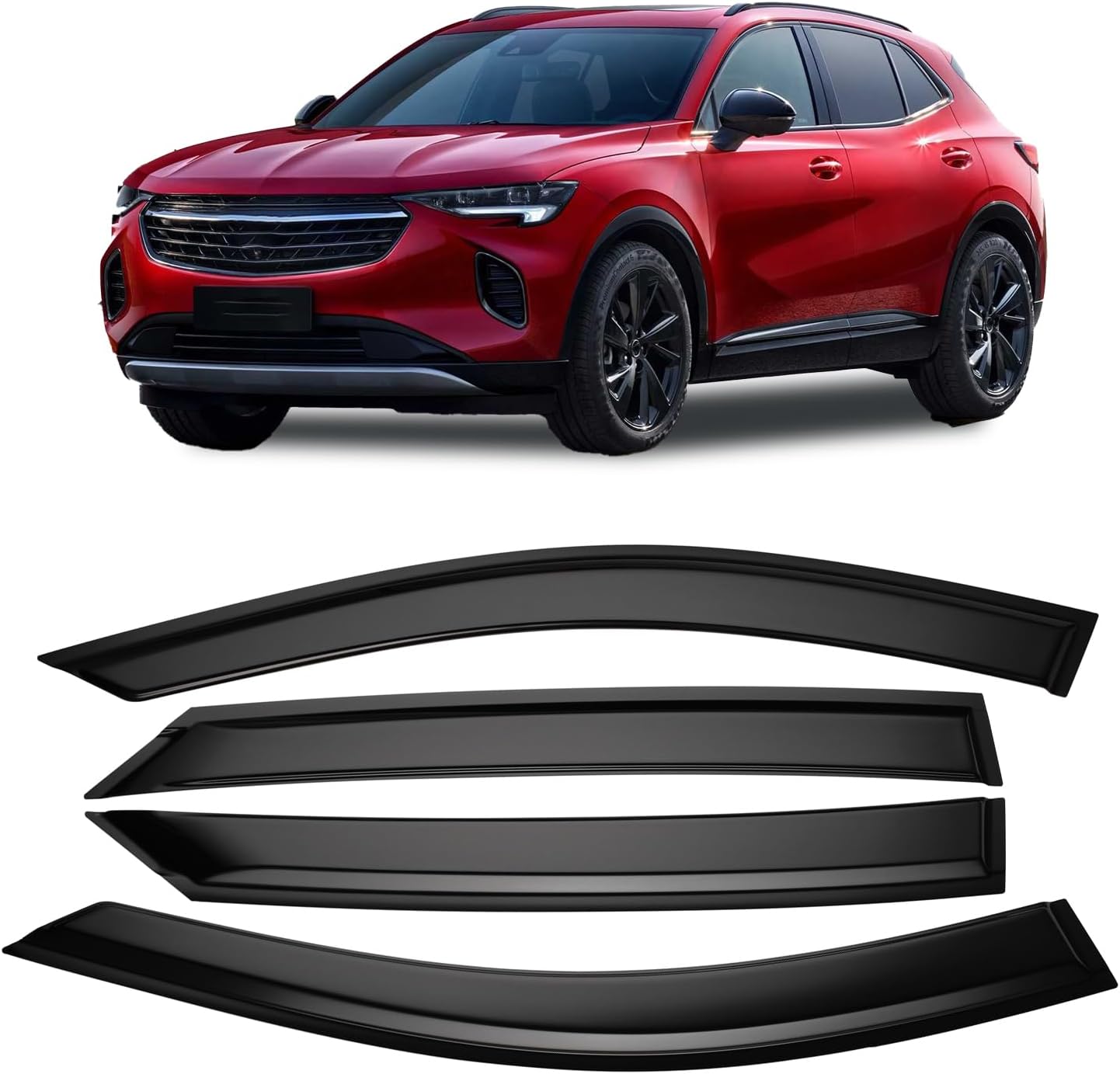 Arokzn 4 deflectores de protección contra la lluvia para ventana lateral con cinta adhesiva diseñados para Buick Envision 2021-2023, protector de