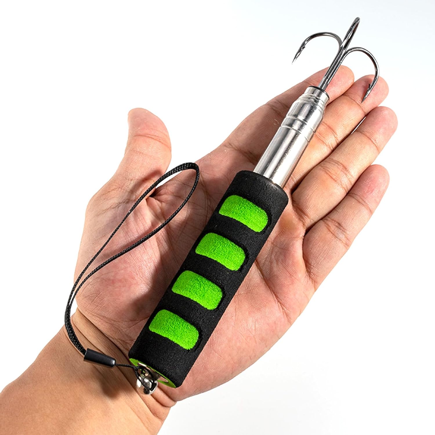 Gaff de pesca telescópica, Lanza de pesca de triple gancho de acero inoxidable, Poste telescópico de aleación de aluminio con gancho, Gaff de