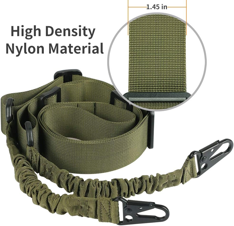 Feyachi Eslinga L46 con bloqueo modular QD Sling Mount, longitud ajustable honda con ganchos de metal más grandes