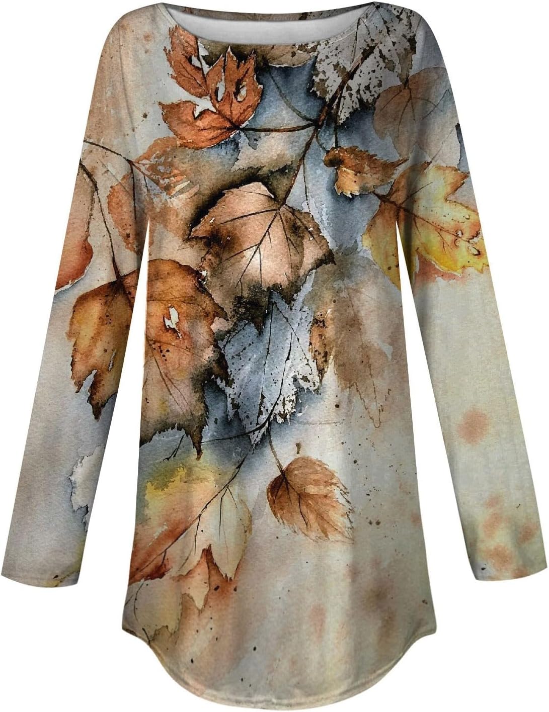 Blusas elegantes para mujer, camisetas hippie de otoño, camisetas de manga larga, lindas camisetas florales, túnicas con cuello redondo