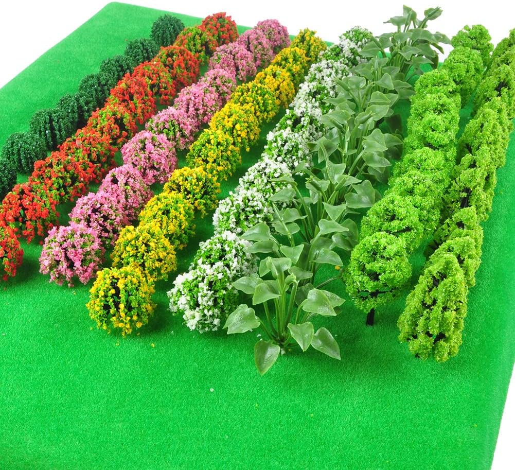 80pcs 1.18-2.36 pulgadas modelo mixto árboles accesorios modelo tren paisaje arquitectura árboles modelo paisaje sin soportes