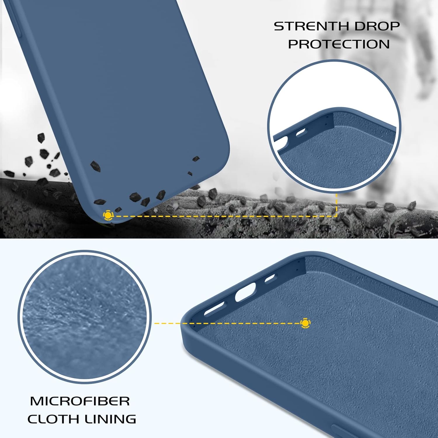 DOMAVER Para iPhone 13 Funda De Silicona Delgada De Gel Suave De Goma De Goma De Microfibra Forro Cojín Textura Niños Hombres A Prueba De Golpes