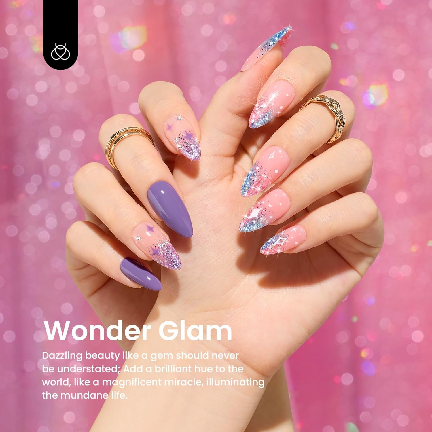 Beetles – Kit de 6 colores de esmalte de gel de uñas, holográfico, plateado, rosa, azul, brillo, lámpara de uñas LED ultravioleta, semipermanente,