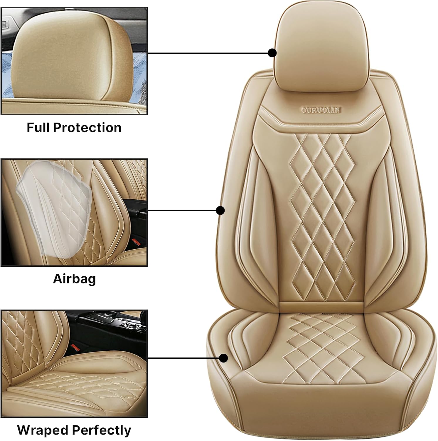 Fundas de asiento para Chevrolet Trailblazer 2003-2023, funda de asiento de automóvil de cuero impermeable, suave y transpirable, accesorios