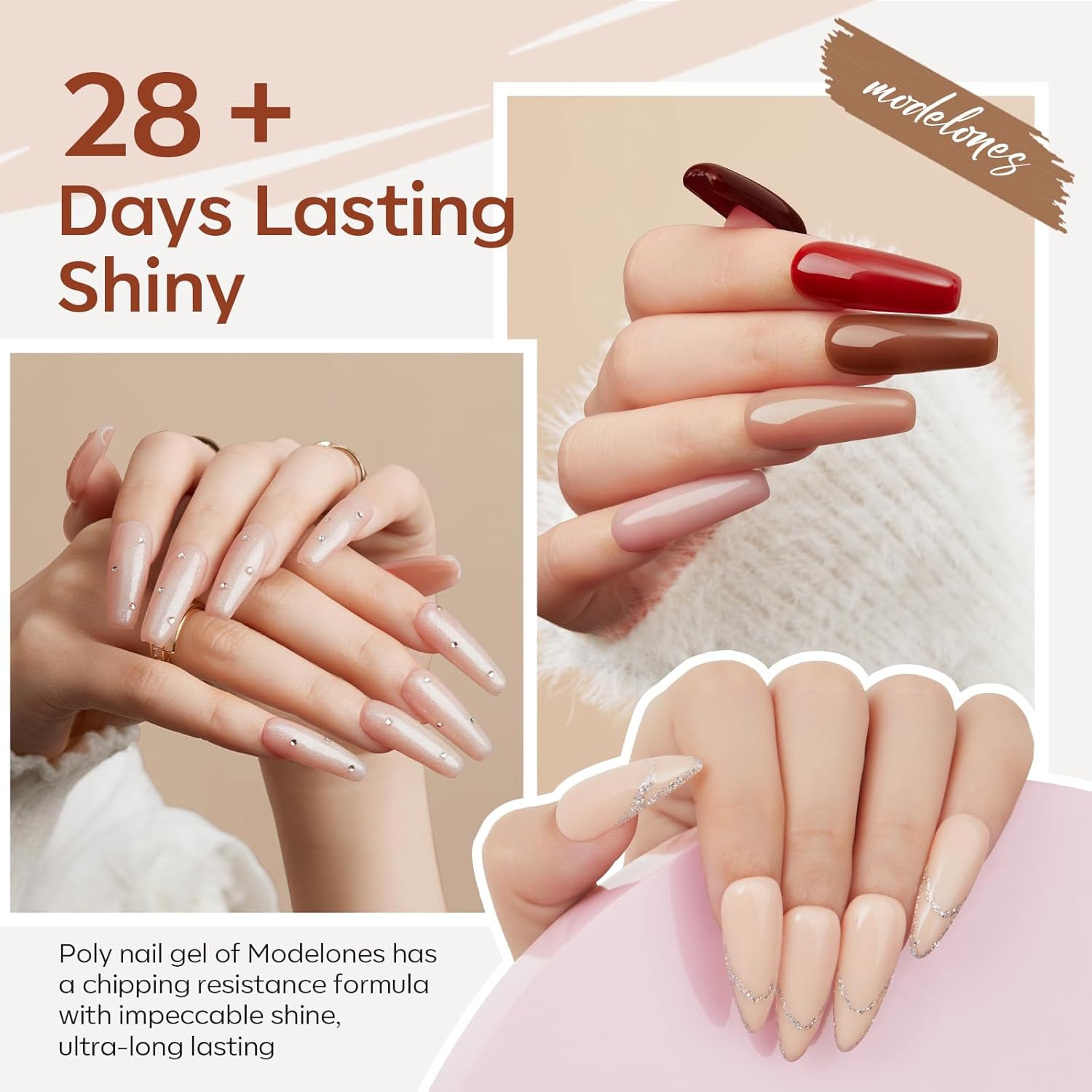 modelones Gel de extensión de uñas polivinílicas, 12 colores, tono de piel nude, rojo, colores clásicos, diseño de uñas, regalo de salón para mujeres