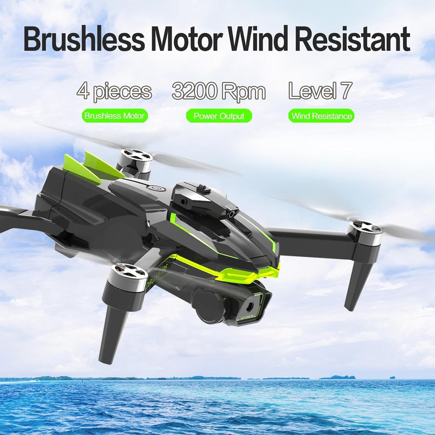 Drone With Dual 1080P HD Camera – Advanced Brushless Motor Drones with Wind Resistance Intelligent Obstacle Avoidance Headless Mode Gesture Control