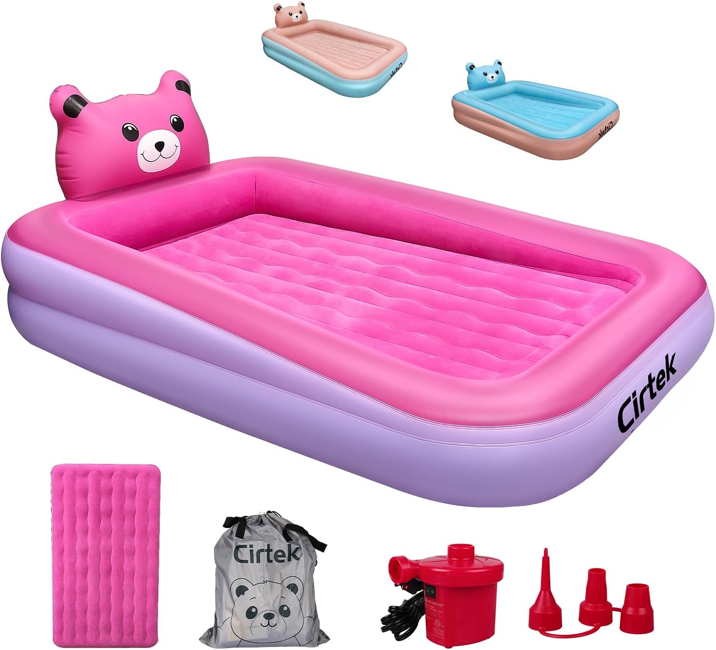 Cirtek – Cama de aire plegable para niños, cama de viaje para niños, colchón de aire para niños, cama de aire para niños, cama de viaje inflable,