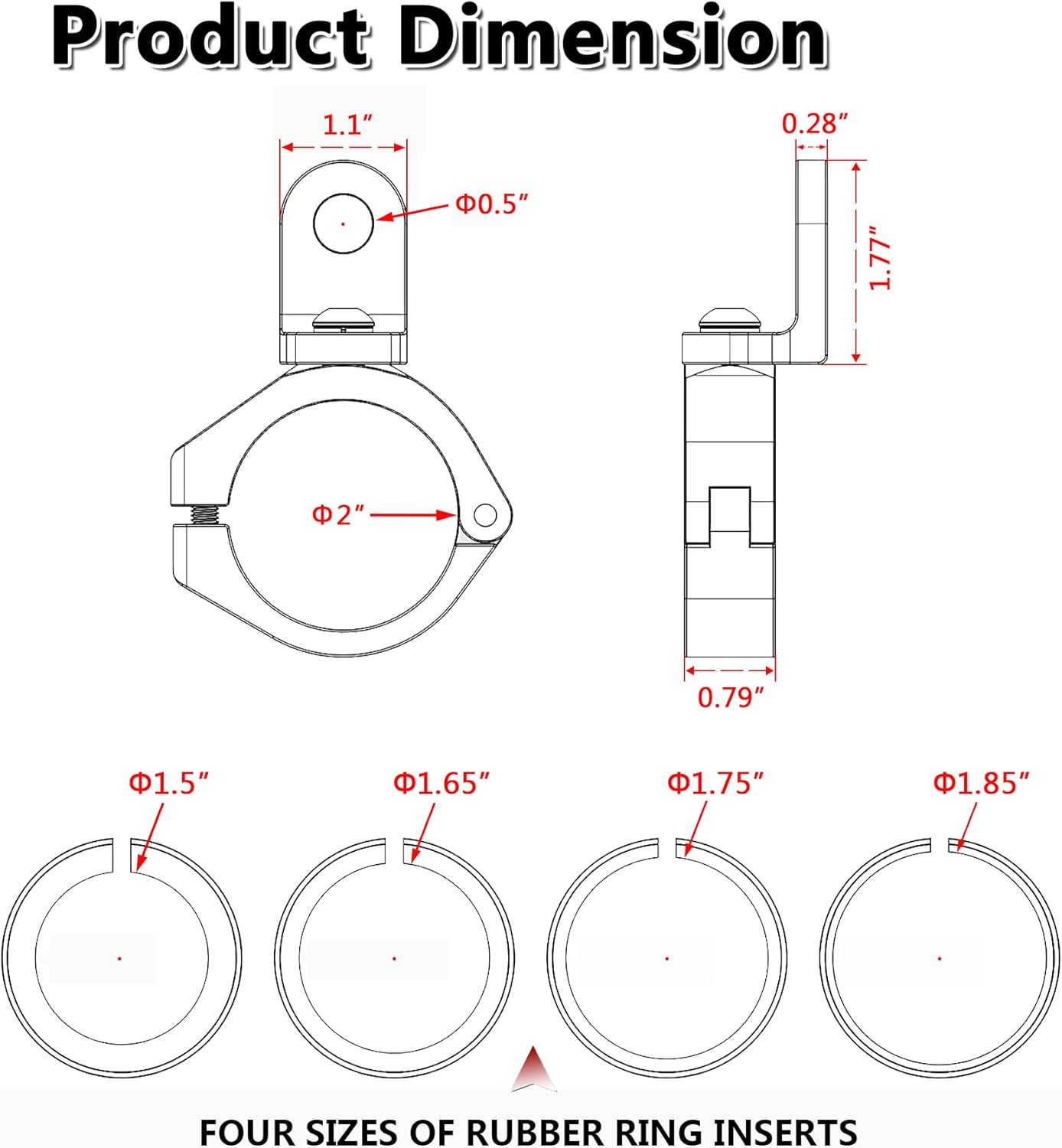 Soporte de látigo UTV, soporte resistente para bandera de luz de látigo UTV, soporte de montaje de barra de luz ajustable de aleación de aluminio
