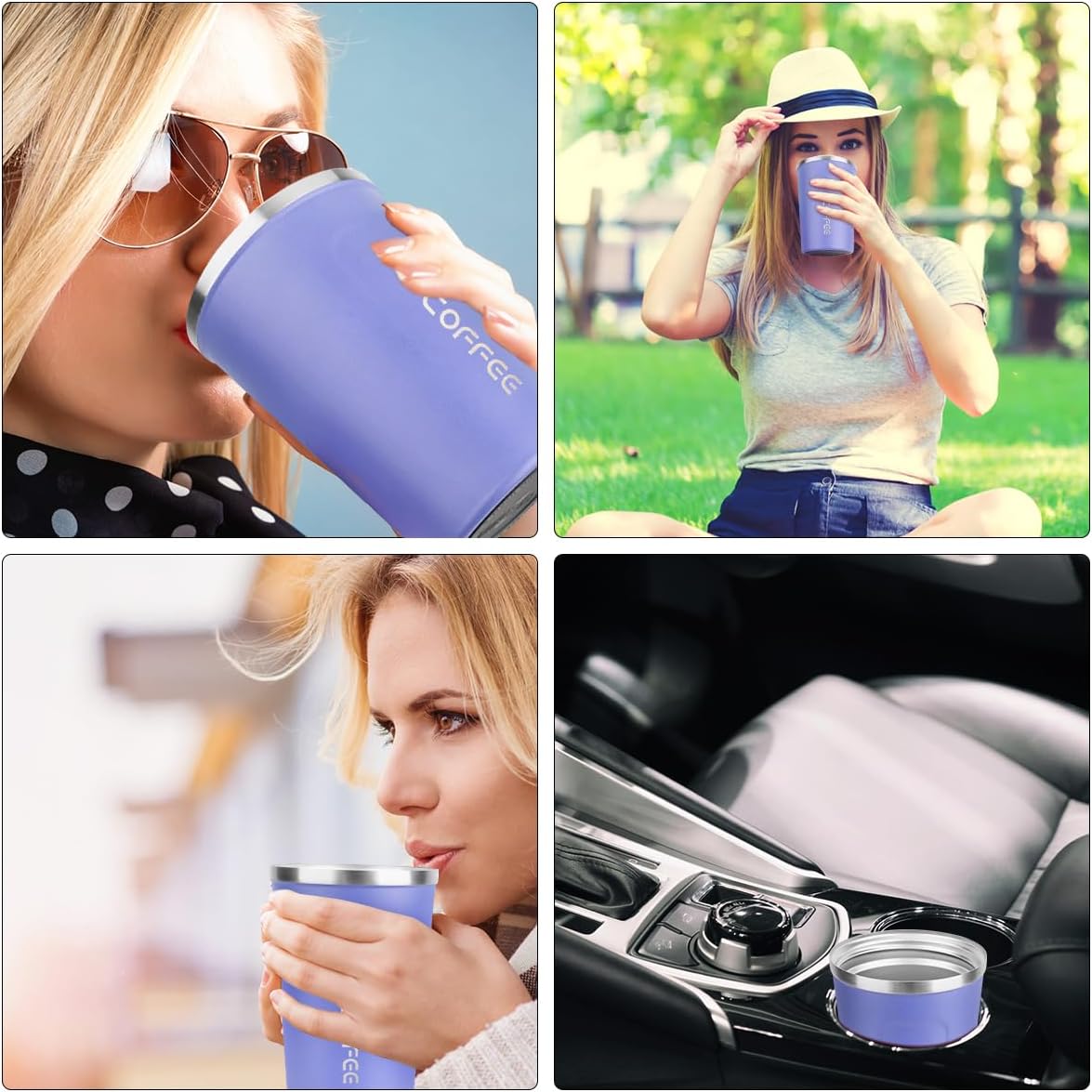 Vaso térmico de acero inoxidable de 12 onzas con aislamiento al vacío, taza de viaje a prueba de derrames con tapa, térmica para mantener el calor o