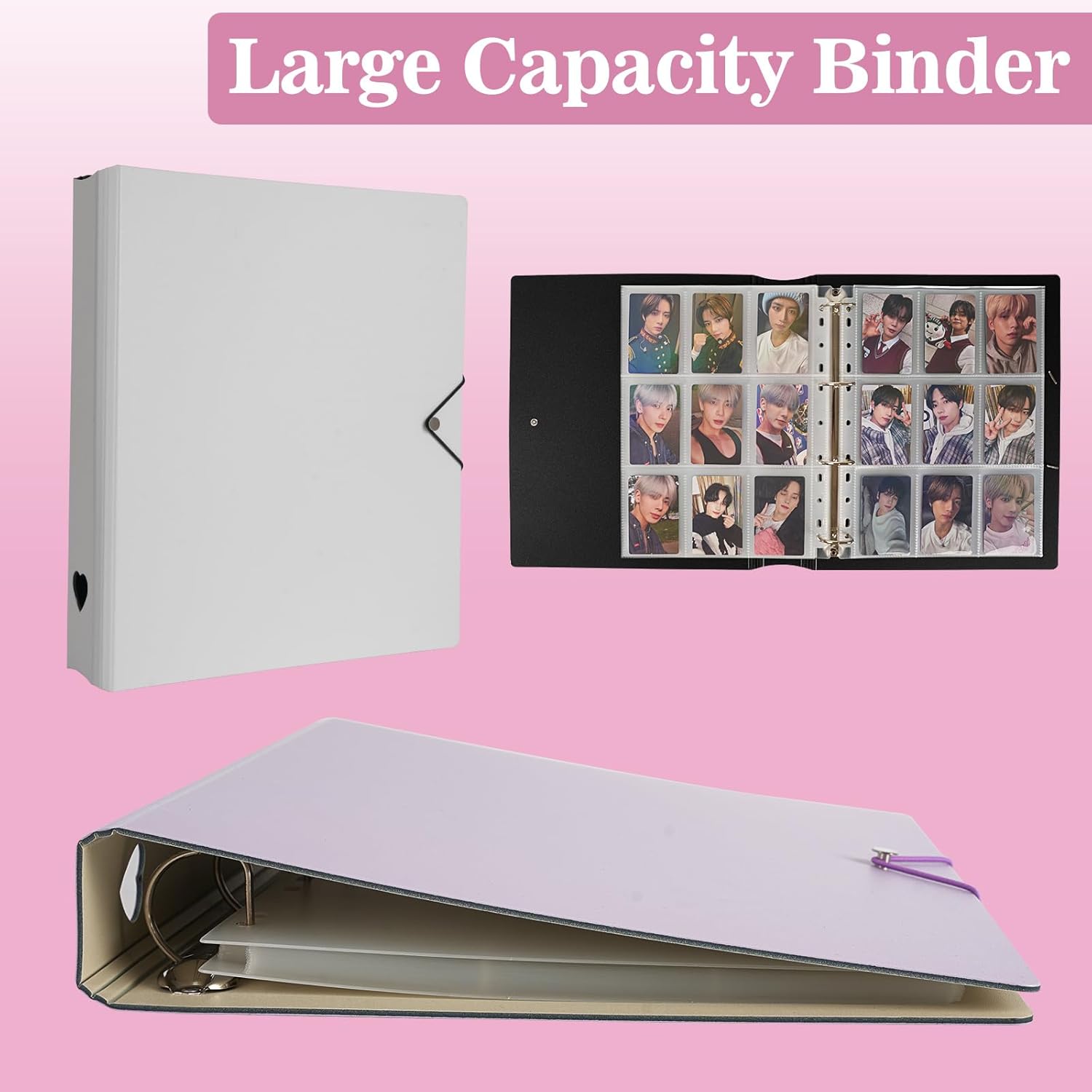 Carpeta minimalista A4 para tarjetas fotográficas con 25 páginas, 9 bolsillos interiores de un solo lado y 2 divisores sin ácidos con 225 bolsillos