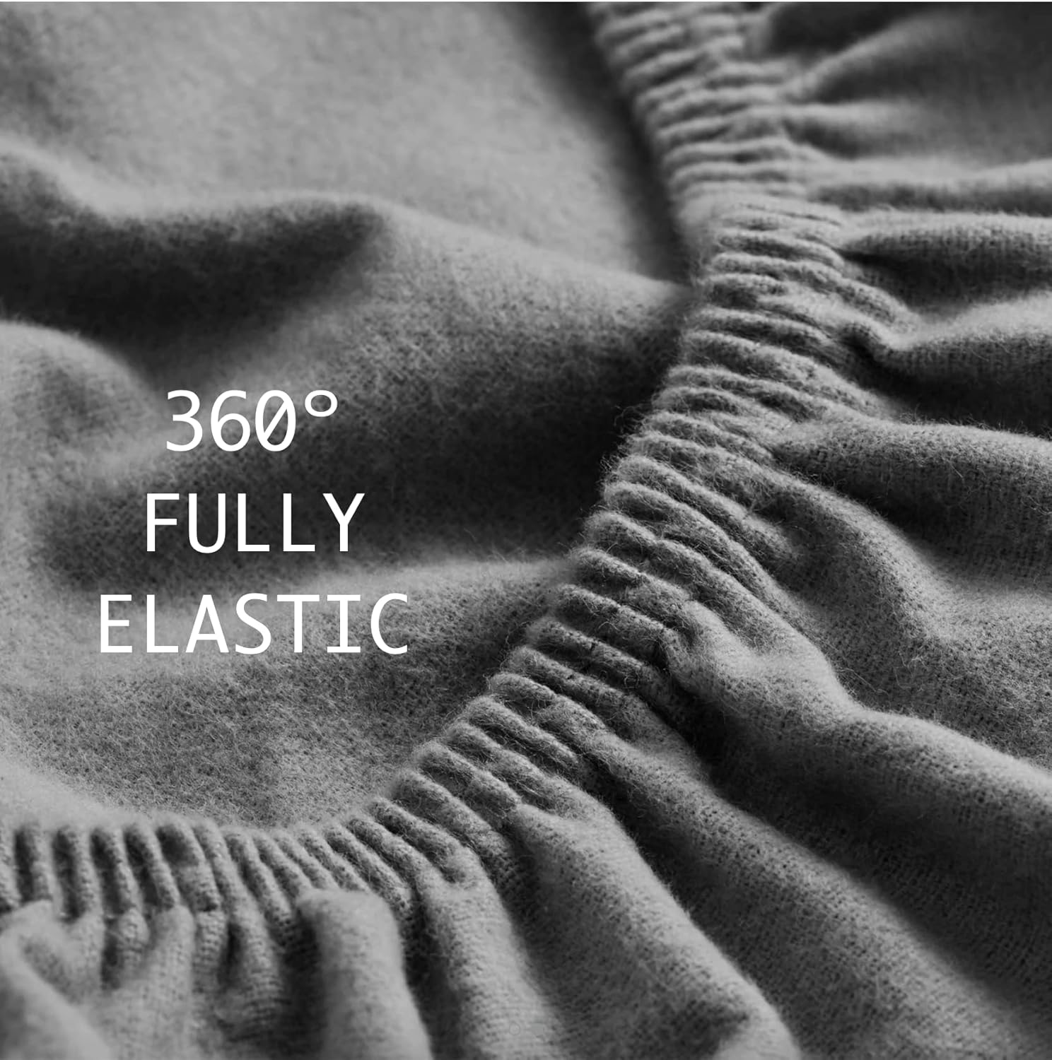Empire Home Fashi Sábana bajera de franela para invierno – 100% algodón – Bolsillo profundo – Totalmente elástica (Queen, negro)