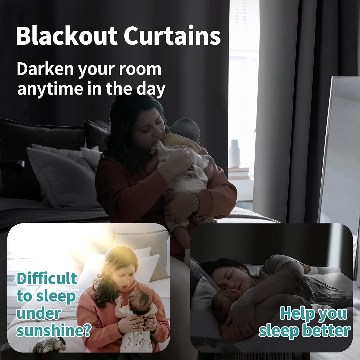BGment Cortinas opacas para dormitorio de 72 pulgadas de largo, cortinas de dormitorio con aislamiento térmico, cortinas de oscurecimiento