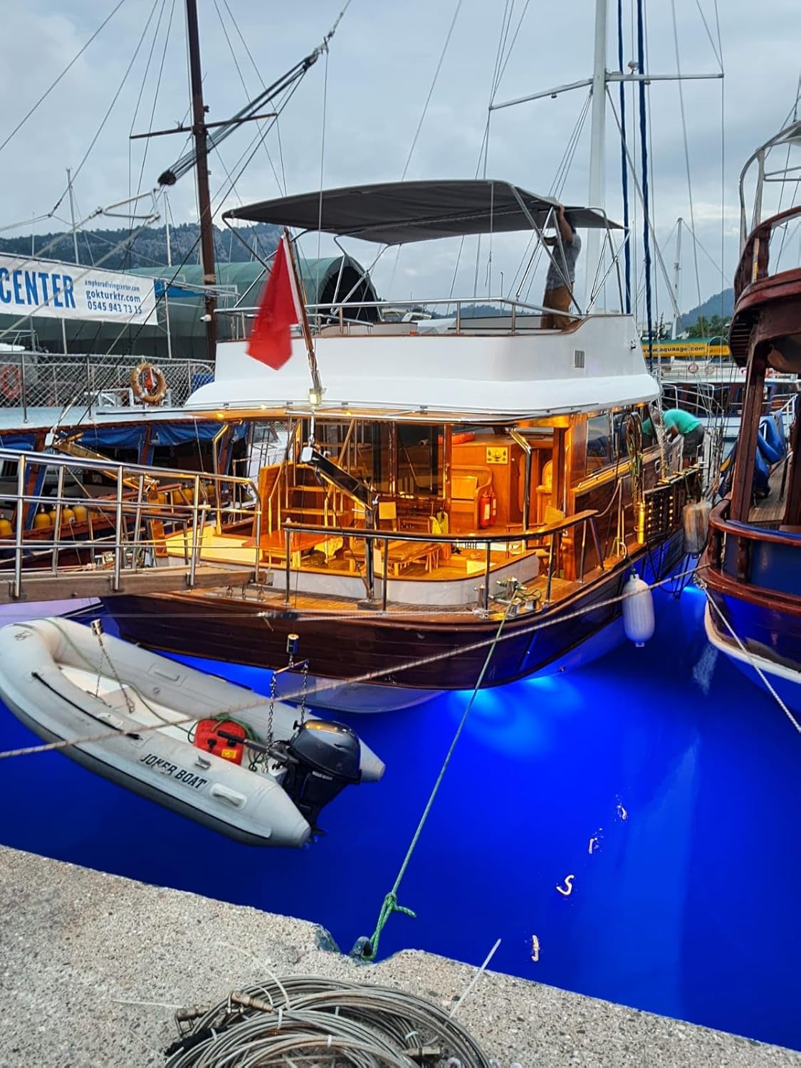 Barco subacuático azul del color llevó la luz IP68 36W 3030 42 LED 9-30V DC alto LumenLumen (Azul)