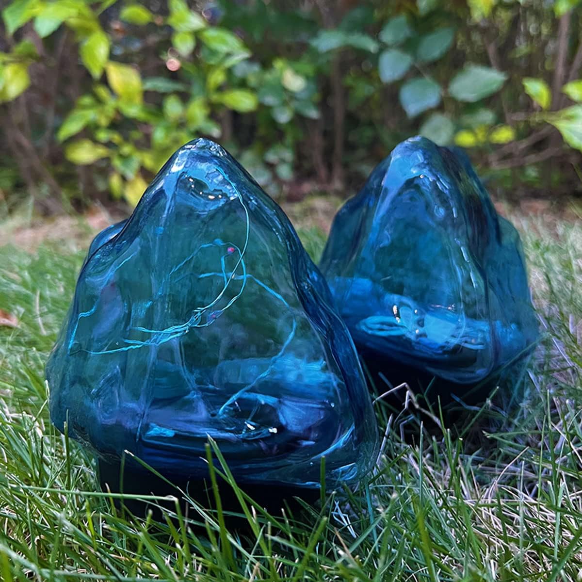 Guirnalda de luces solares de piedra colorida, carcasa azul, funciona con energía solar, para exteriores, impermeable, para decoración al aire