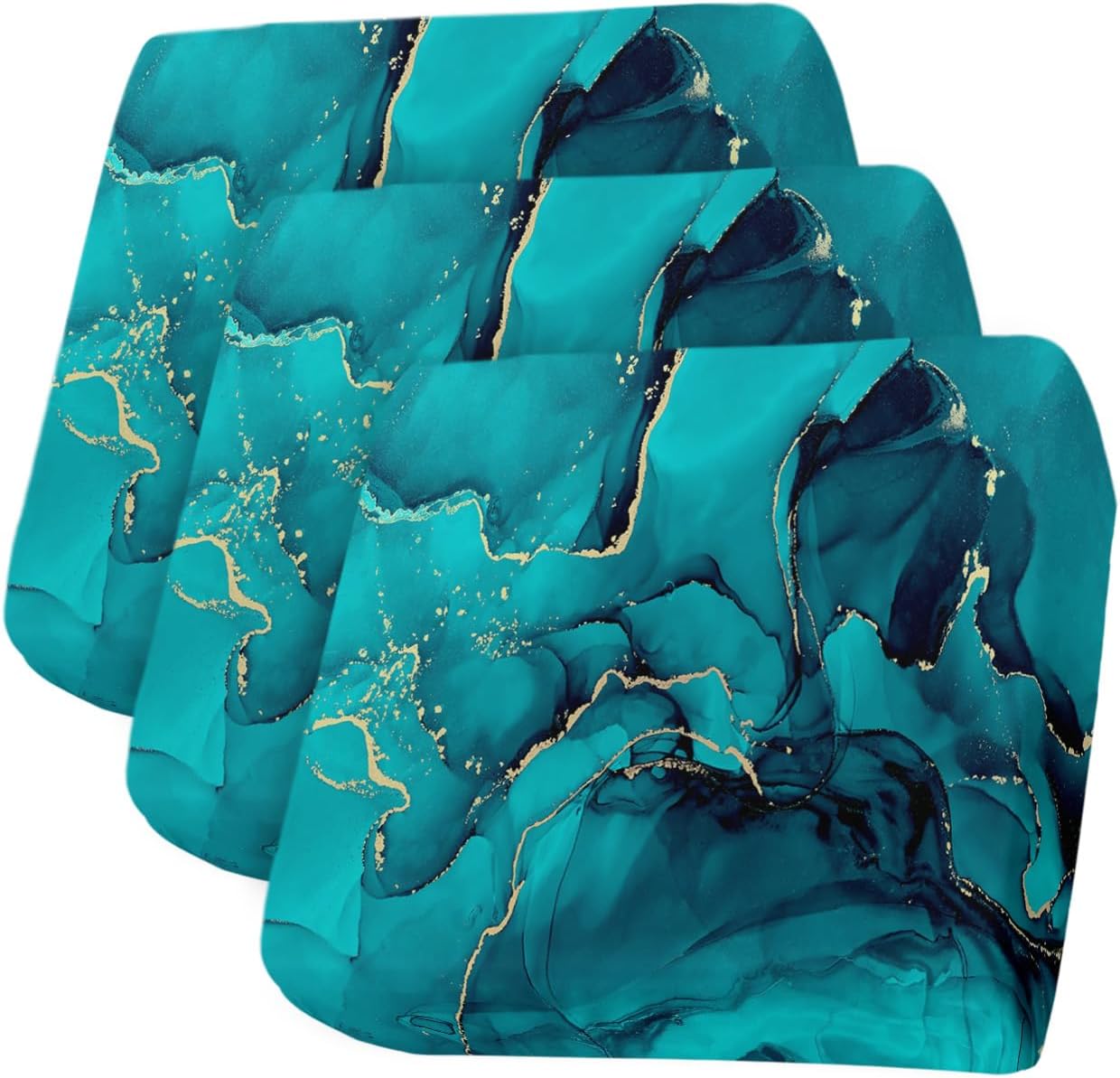 Fundas de cojín para sofá, diseño de línea dorada con mármol, color aguamarina y azul aguamarina, con degradado, fundas elásticas para sofá, fundas