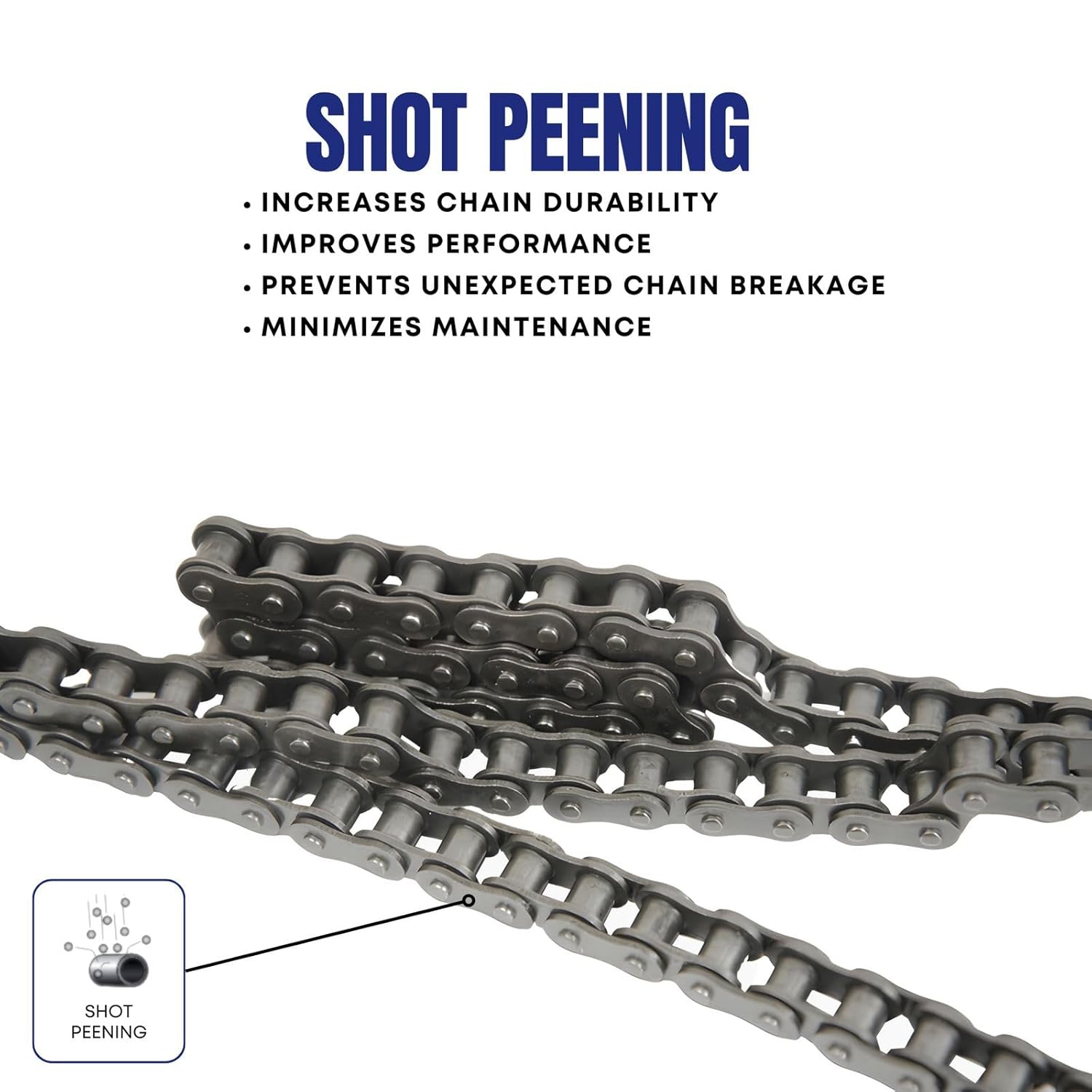 Jeremywell 41 Roller Chain 50 Feet with 5 Connecting Links for Go Karts, Mini Bikes, Scooters, ATV, MTV, Dirt Bike and Other Industrial Machinery