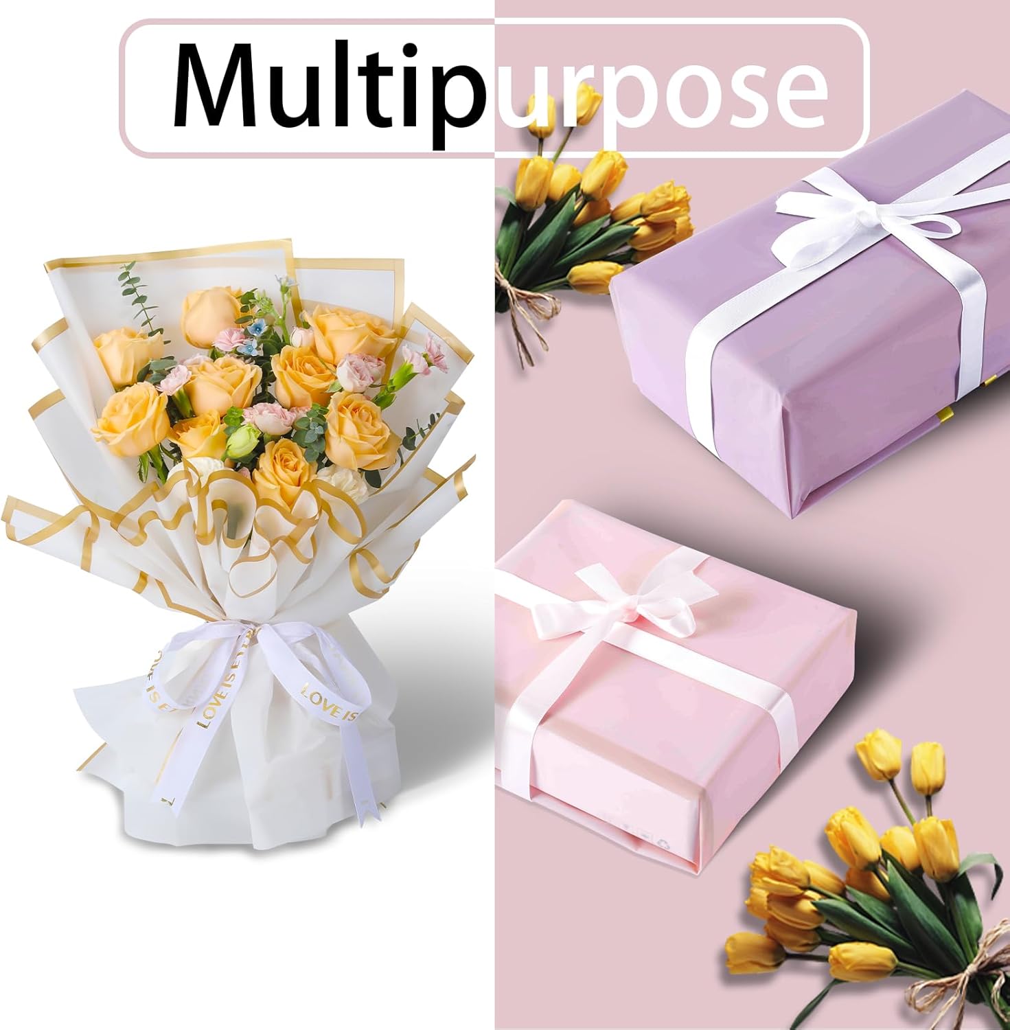 Papel de ramo impermeable Hojas de papel de embalaje floral Ramo de flores frescas Envoltura de papel de regalo de ramo de flores Papel de regalo
