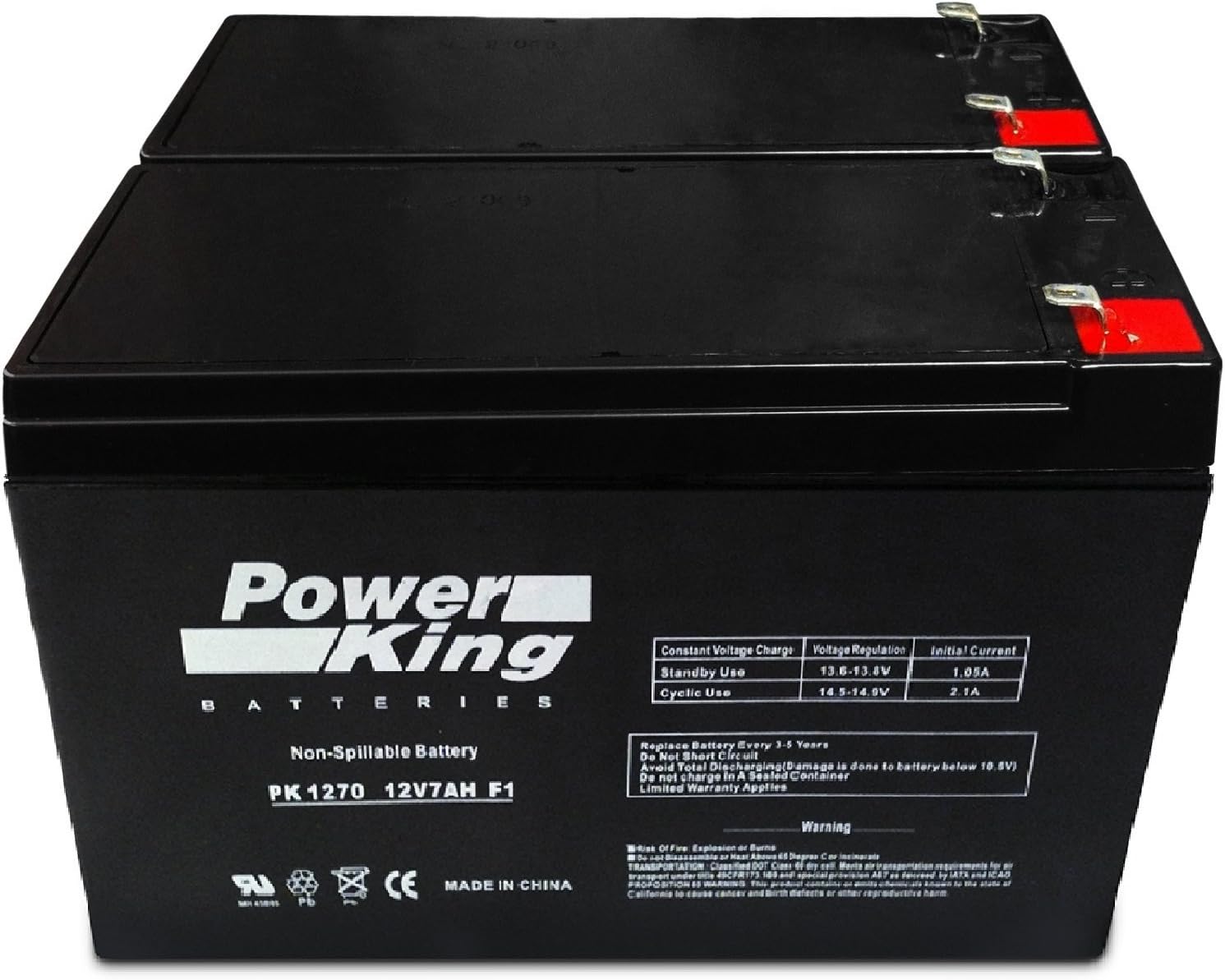 Reemplazo de batería. Resistente 6-DW-7 12V 7AH – Paquete de 2