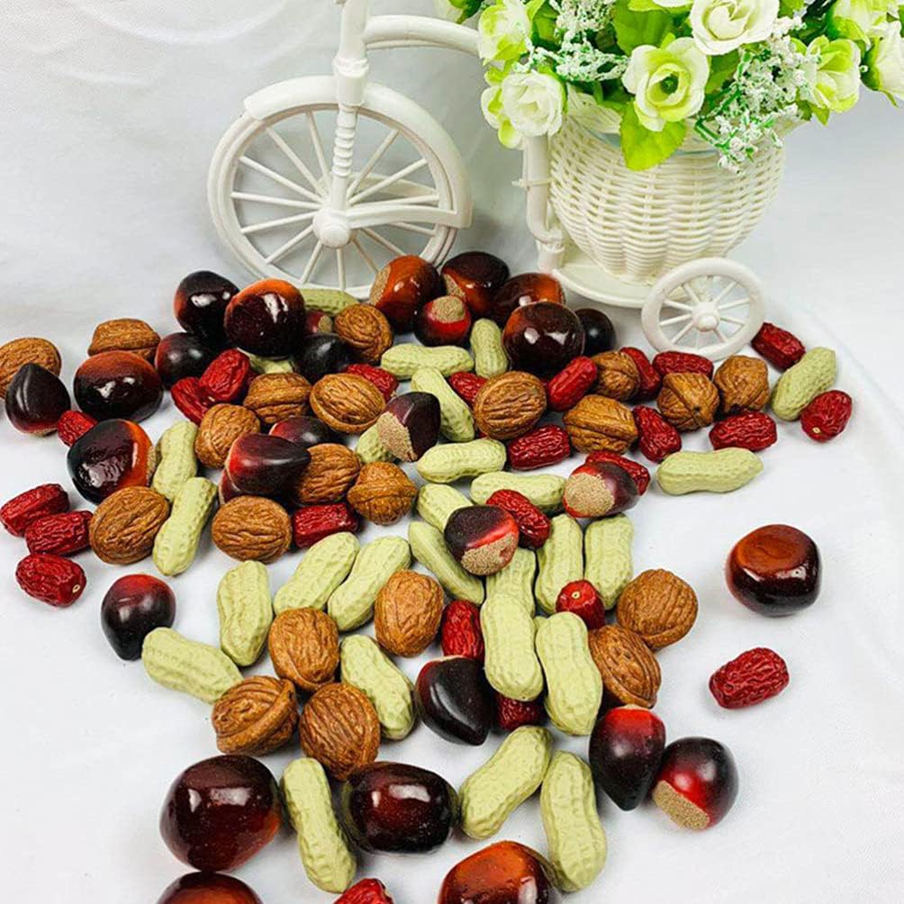 ULTNICE RWW19R7Y18FAVH18XI, 20 piezas de castaña artificial, espuma de frutas sintéticas, dispersión de mesa de frutas sintéticas, juguetes