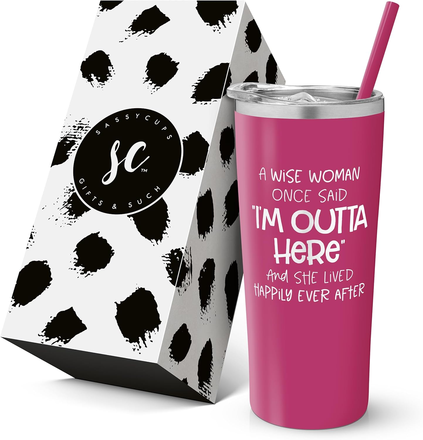Wise Woman – Vaso aislado de acero inoxidable con tapa y pajilla, divertida taza de viaje para fiestas de jubilación, taza de café para profesores,