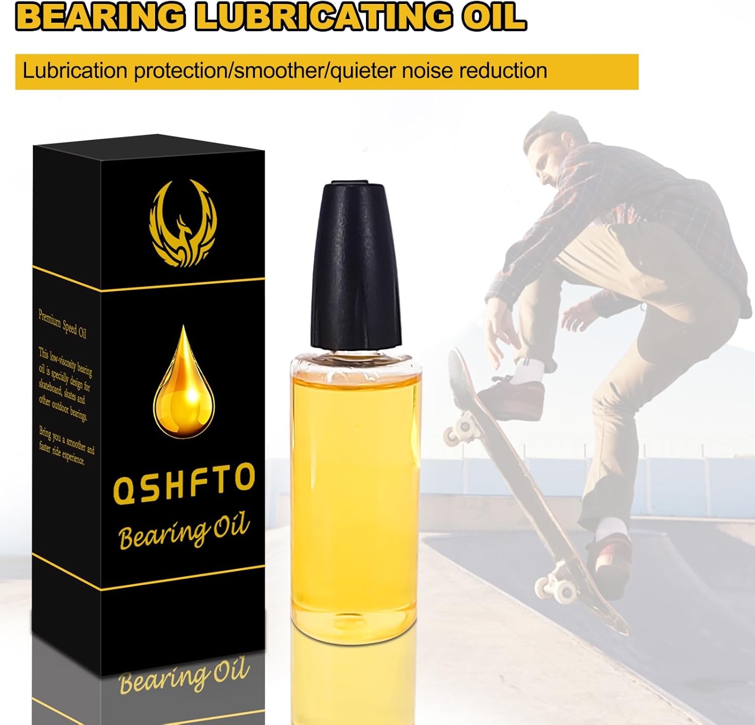 Skateboard Bearing Oil Speed Ball Bearing Oil 1 oz Bearing Lubricant Fast Super Smooth Bearing Lube for Skateboard, Longboard, Scooter, Inline