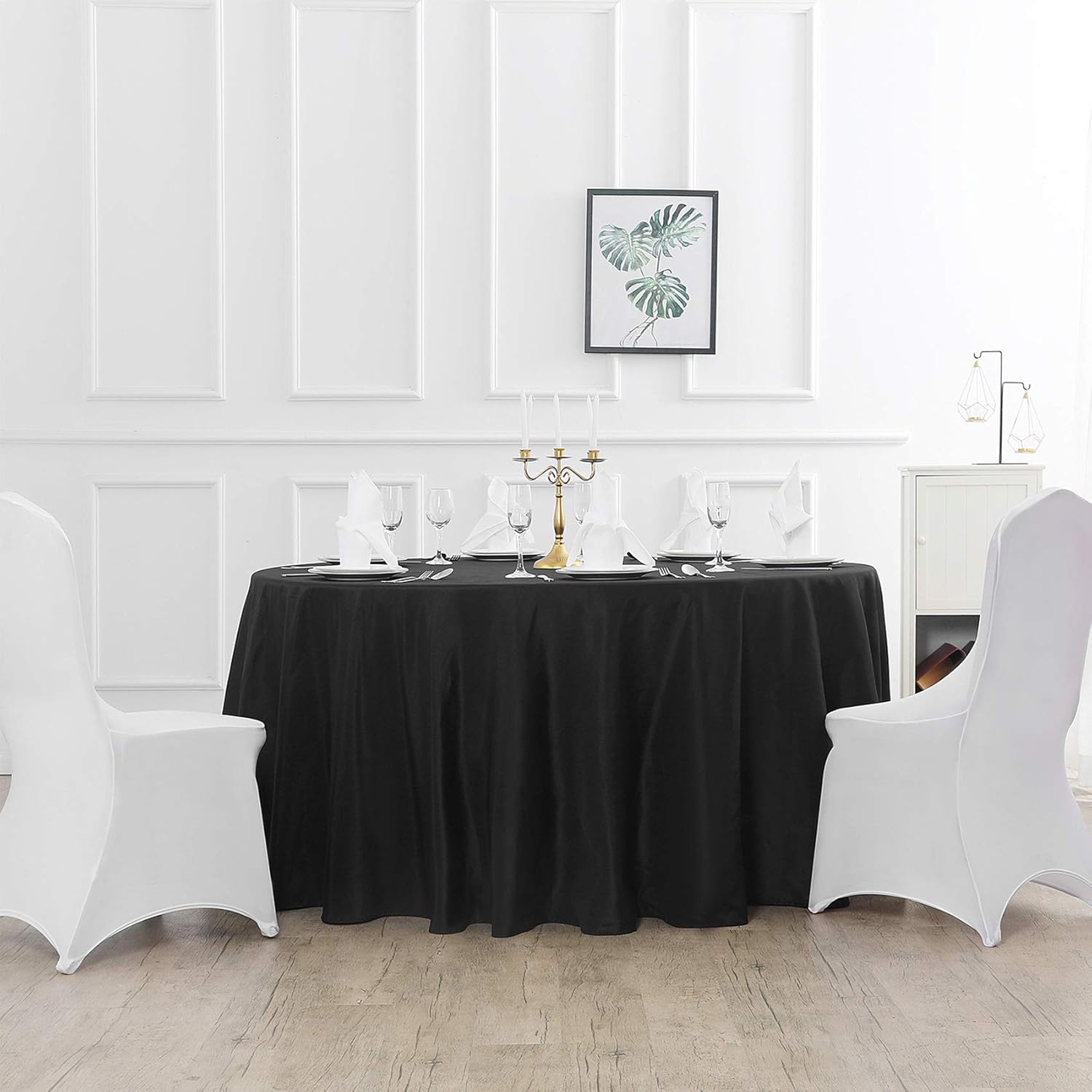 Mantel redondo de 70 pulgadas de poliéster, lavable, decorativo, para bodas, fiestas, comedor y banquetes (paquete de 12 unidades, 70 pulgadas,