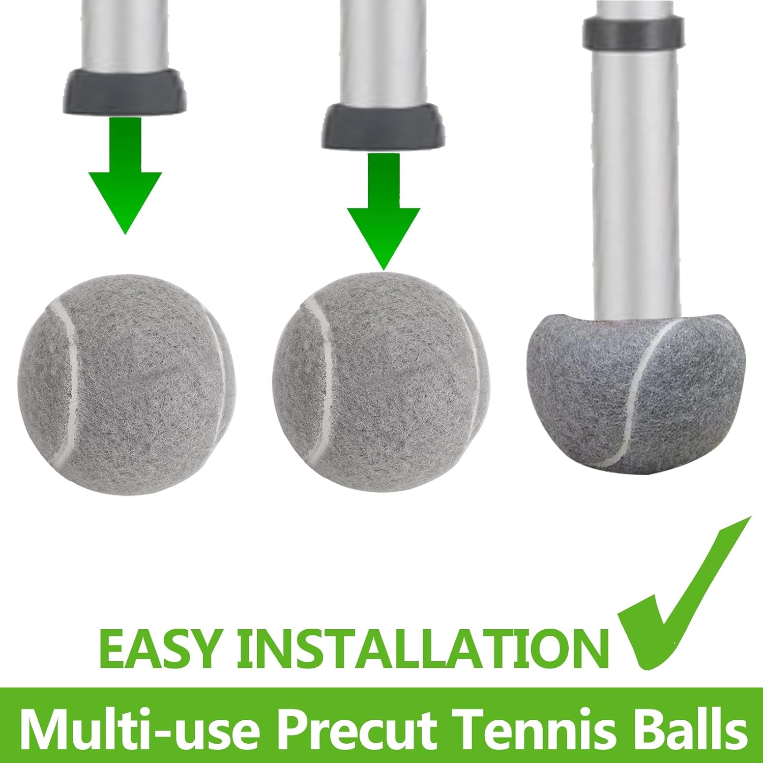 Mloowa Pelotas de tenis precortadas para caminar, 8 pelotas con apertura precortada para una fácil instalación, se adapta a la mayoría de los